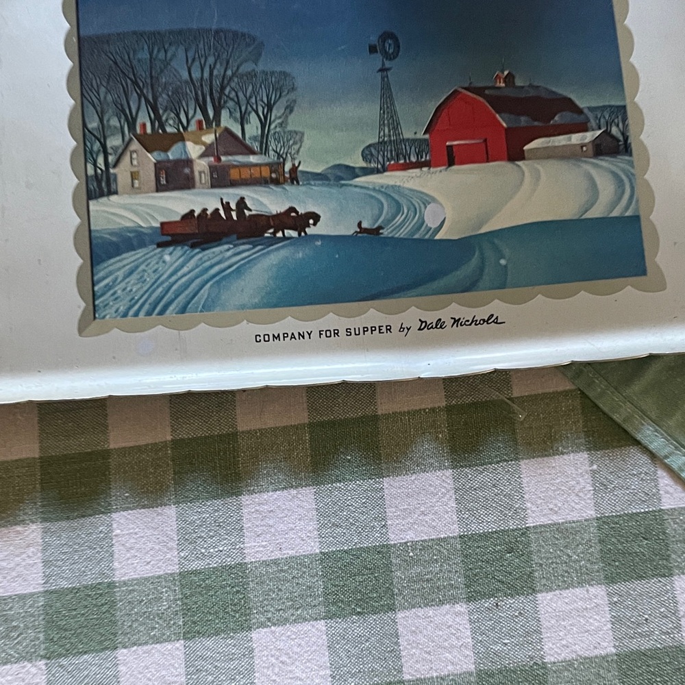 Winter Farmhouse Scene Decorative Tray